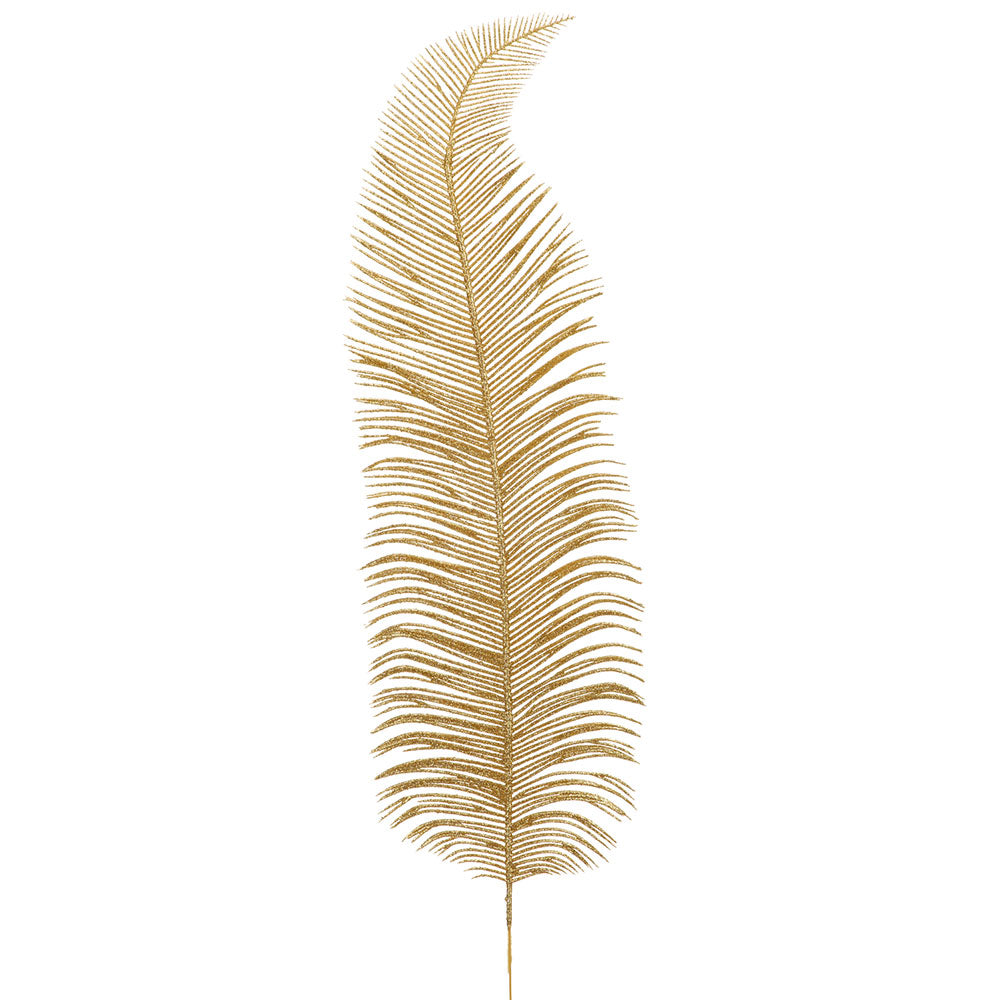 Glittered Plastic Feather Spray 24" gold (set of 3)