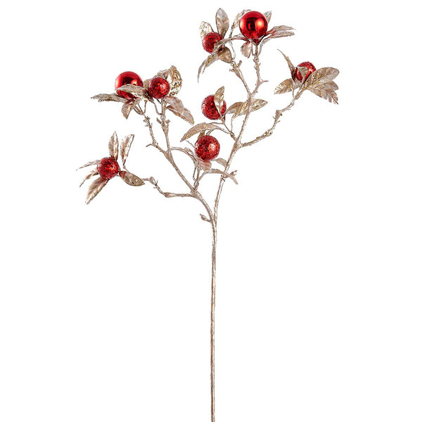 27" Glittered Berry Spray set of 2 Silk Plant Decor and More