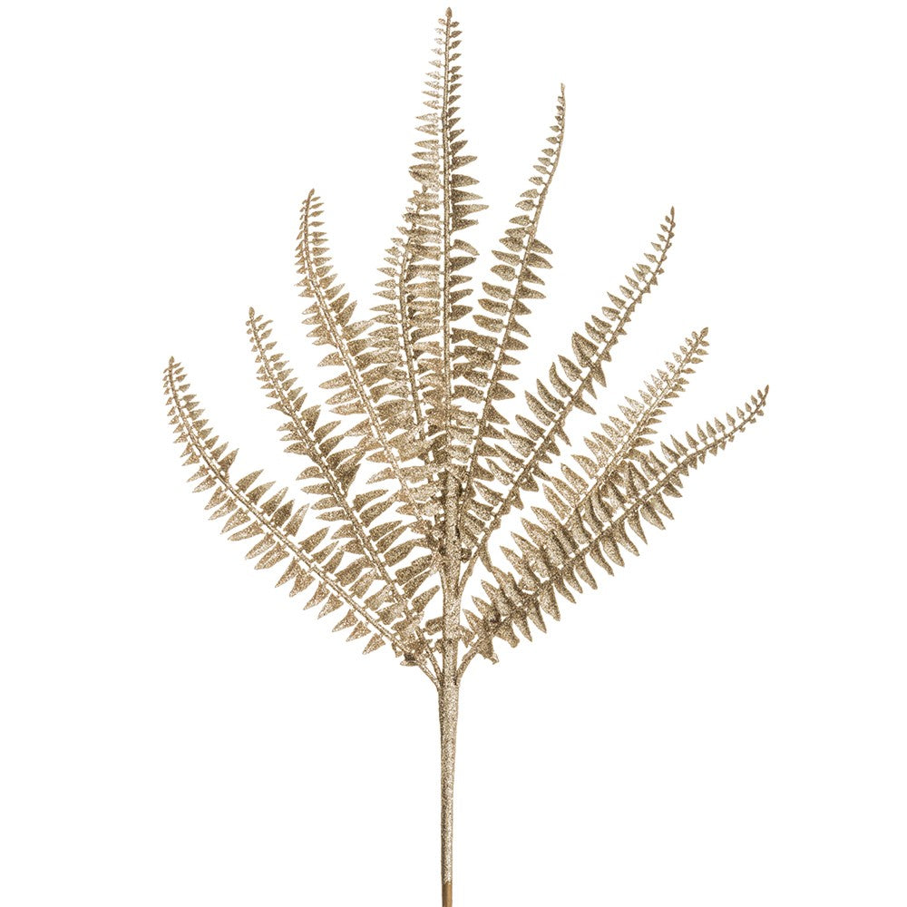19" Glittered Sword Fern Spray (Set of 3)