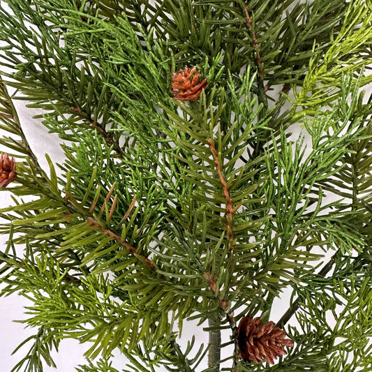 30" Mixed Pine & Cedar with Cone (Set of 2)