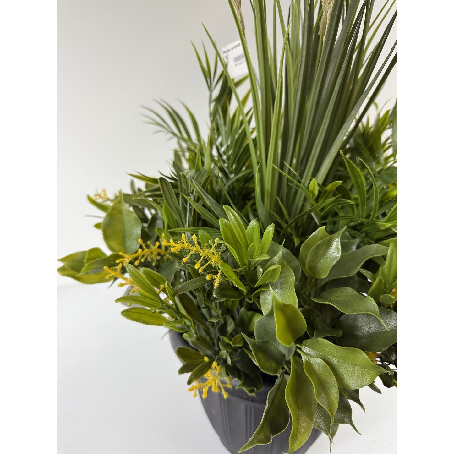 Decorative Artificial Grass Arrangement with Faux Pampas