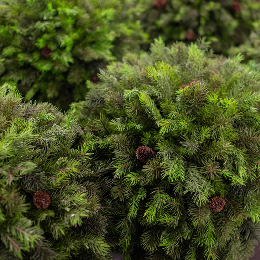 Pine Ball Top with Decorative Pine Cones 28"