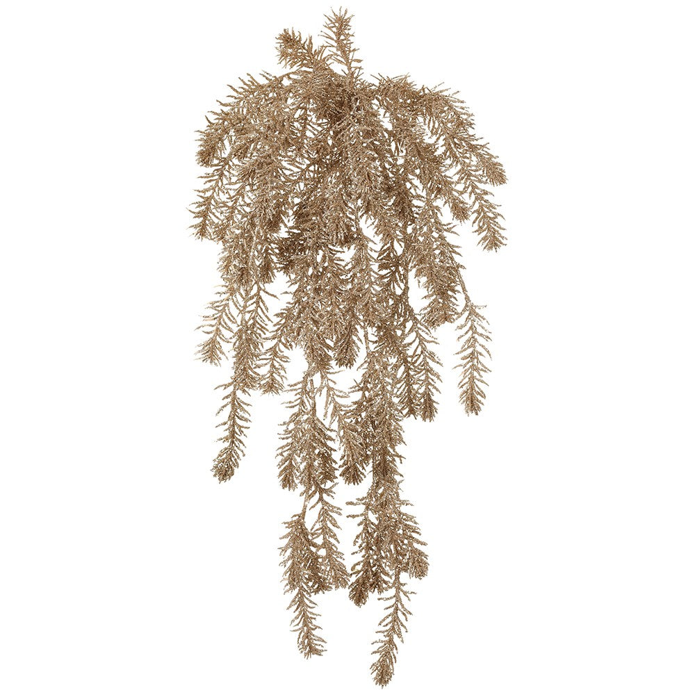 Glittered Pine Hanging Bush set of 2