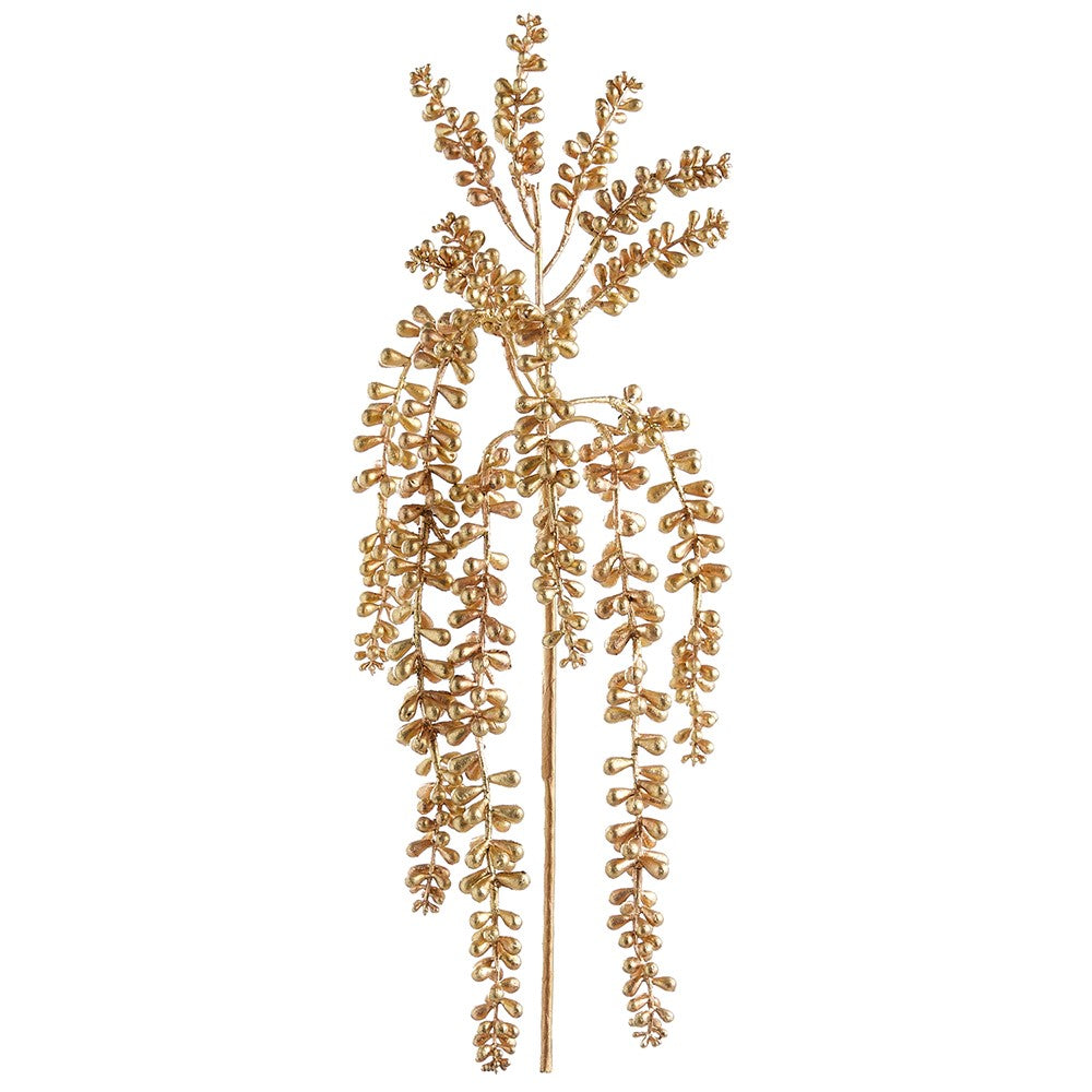 19" Metallic Donkey Tail Hanging Spray Gold (set of 2) Silk Plant