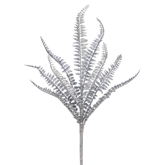 19" Glittered Sword Fern Spray (Set of 3)