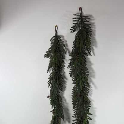 Soft pine garland 6' with cone  UV protected( set of 2)