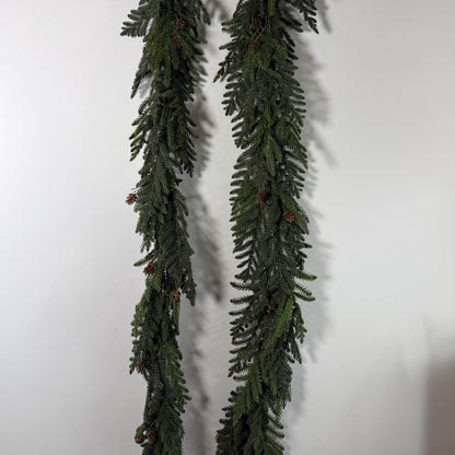 Soft pine garland 6' with cone  UV protected( set of 2)