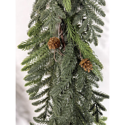 Soft pine garland 6' with cone  UV protected( set of 2)