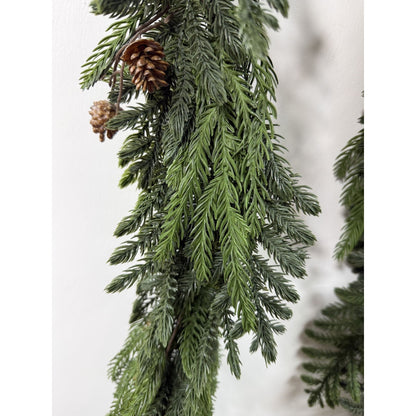 Soft pine garland 6' with cone  UV protected( set of 2)