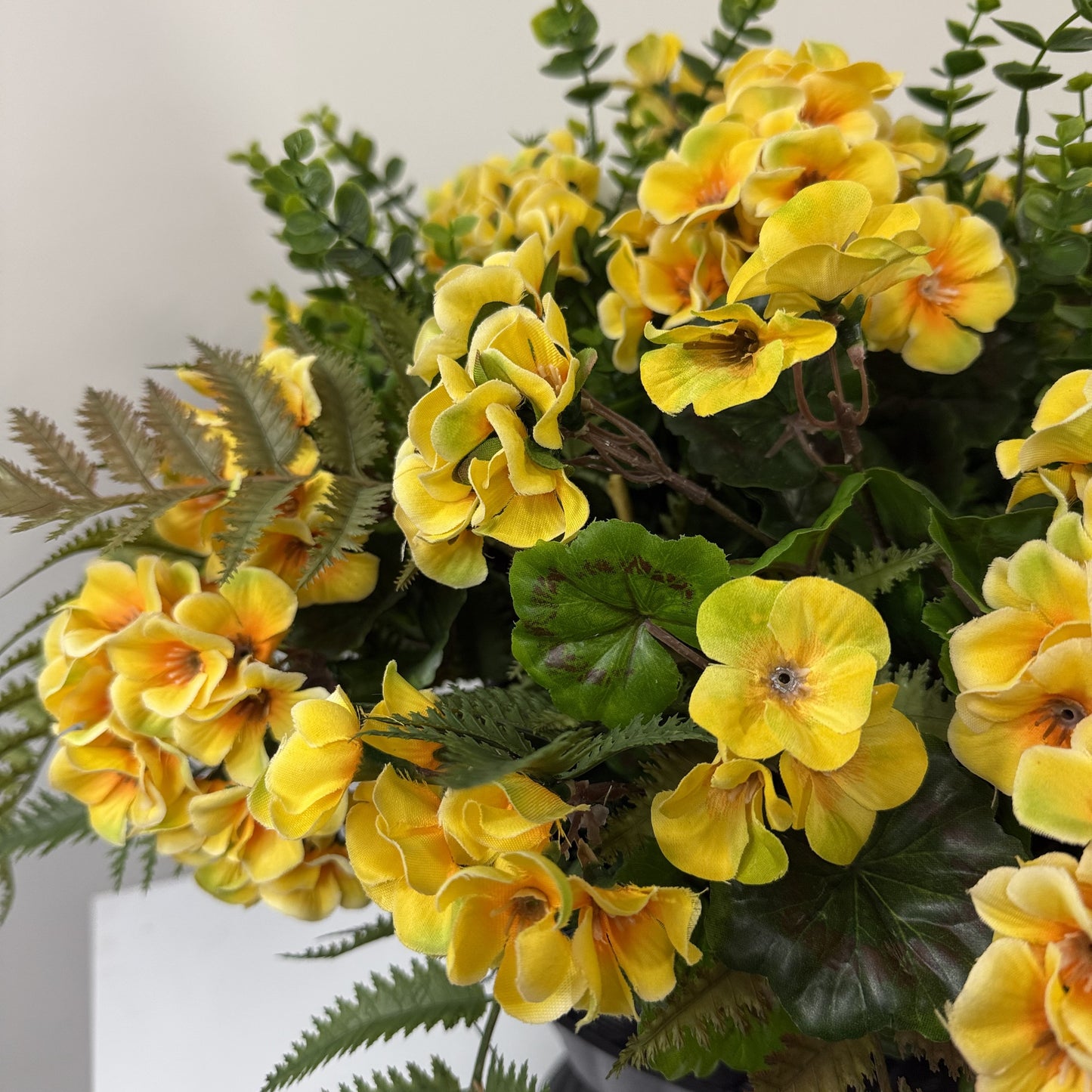 Yellow Bird geranium Arrangement