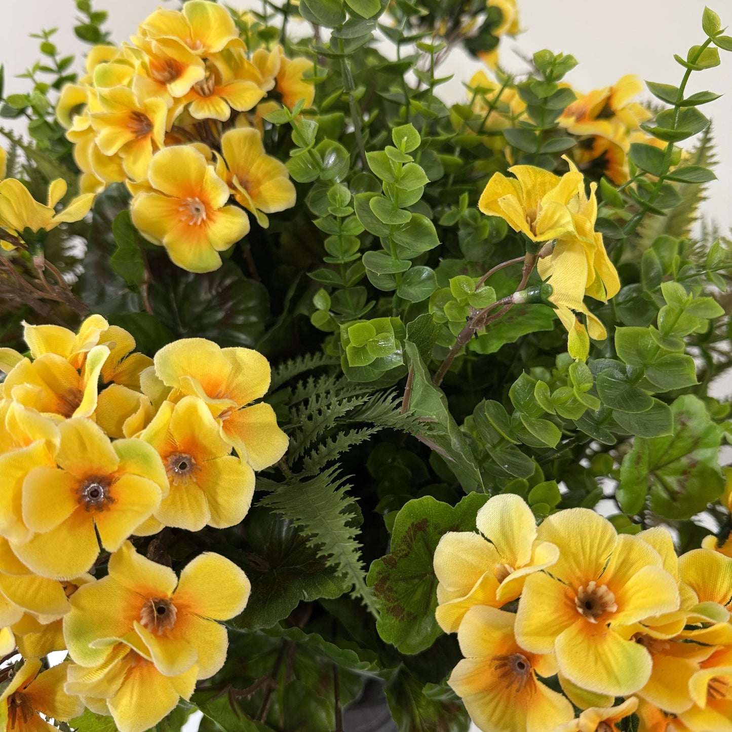 Yellow Bird geranium Arrangement