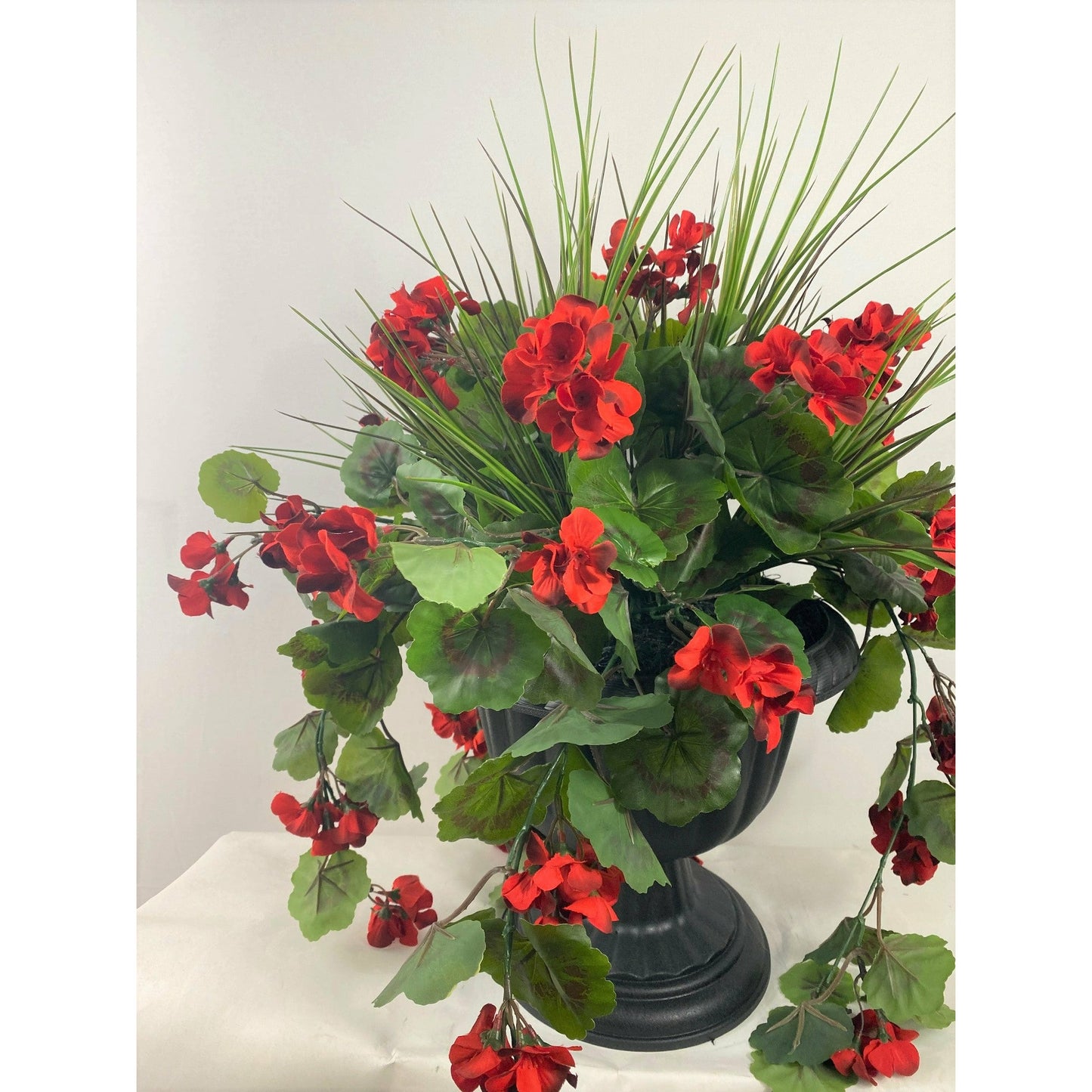 Flowering Geranium with Decorative Grass